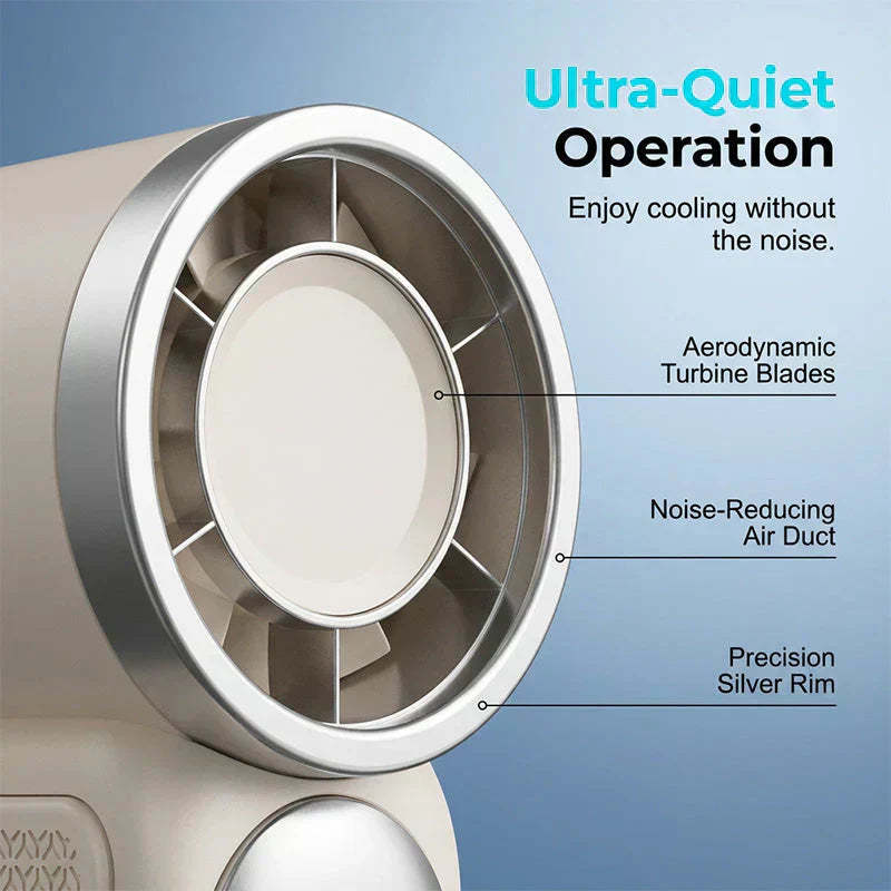 ❄️ Turbo Handheld Fan – 16900 RPM, 6 speeds, LED display