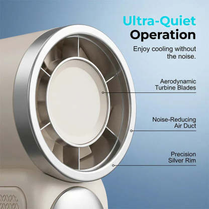 ❄️ Turbo Handheld Fan – 16900 RPM, 6 speeds, LED display