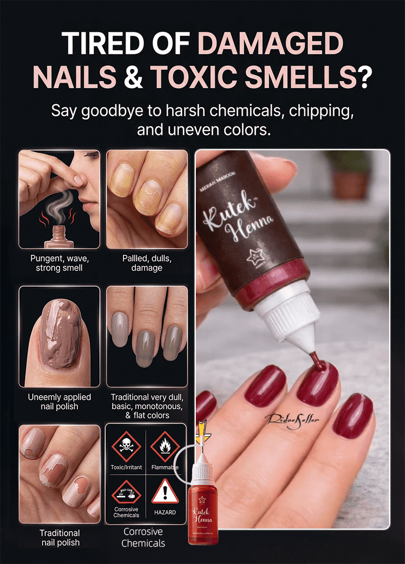 【Plant-Based Beauty】💅AncientArt™ - Modern Henna Meets Traditional Craftsmanship!  🍃Safe, Vibrant, and Long-Lasting Nail Stain!💖