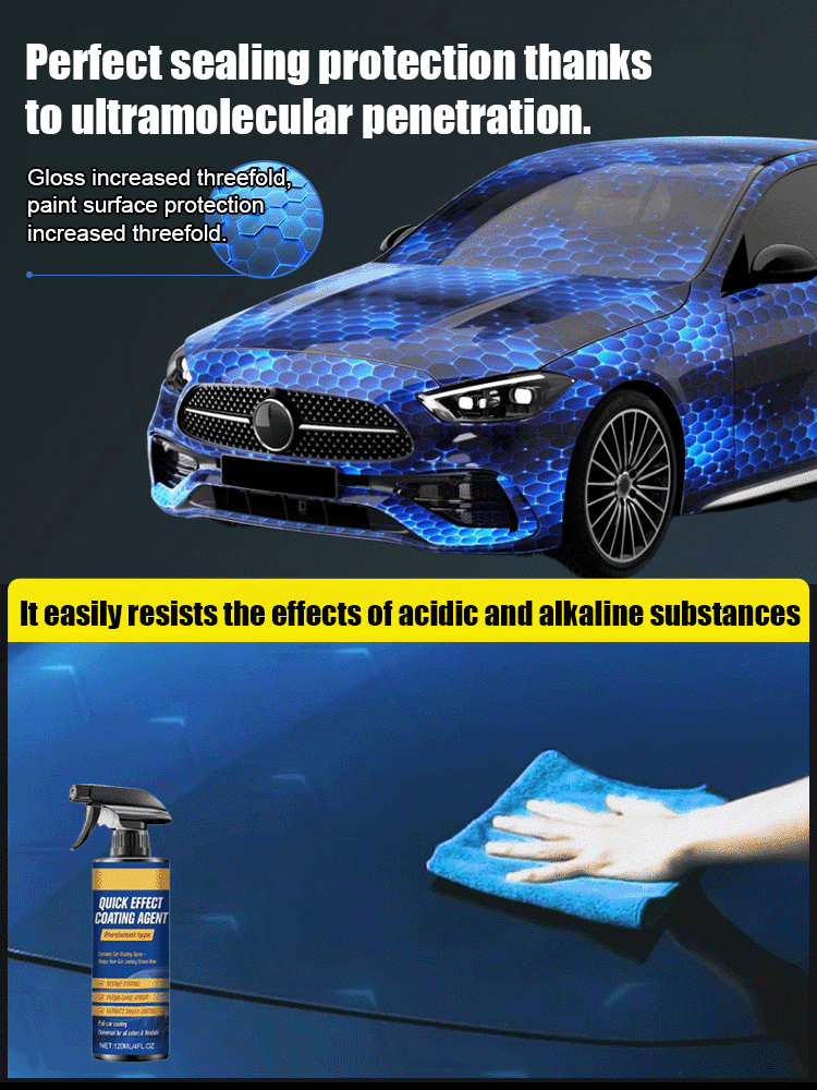 🌐Ultimate 5-in-1 Car Nano Coating Spray | Hydrophobic Ceramic Shield, Scratch Repair & High-Gloss Shine | Waterless Wash & UV Protection