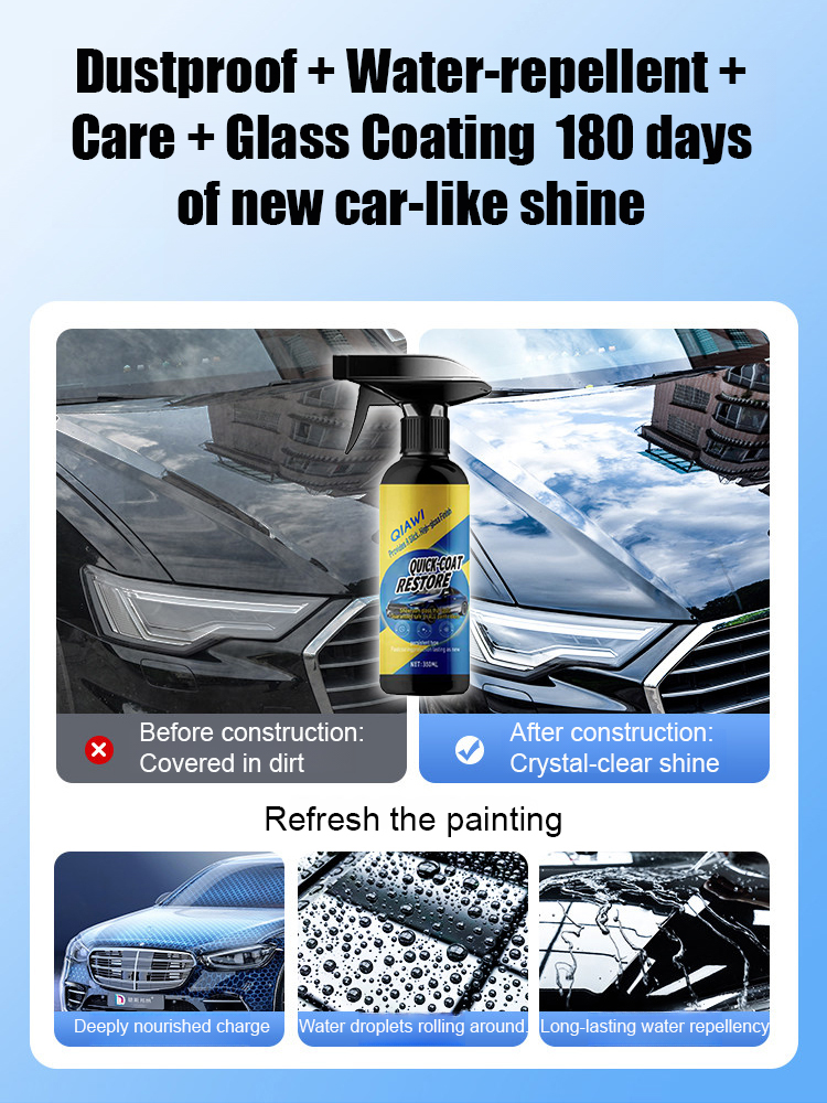 🌐Ultimate 5-in-1 Car Nano Coating Spray | Hydrophobic Ceramic Shield, Scratch Repair & High-Gloss Shine | Waterless Wash & UV Protection