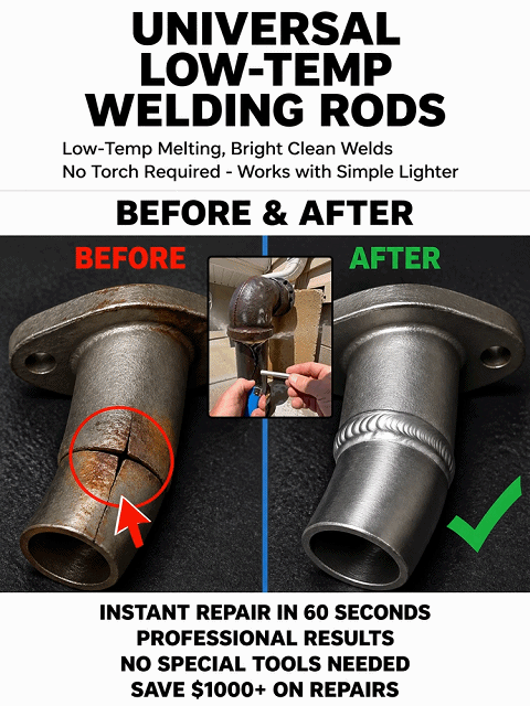 【Low-Temp Fix】🔥 LiteWeld™ - Repair Metal with Just a Lighter, From 49¢/Rod!