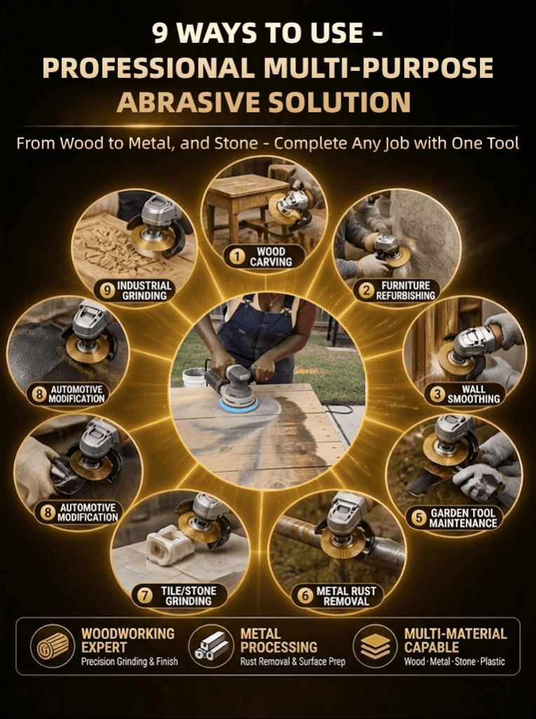 【12,000-Ton Forged】🛡️Kutzall Pro™ - High-Pressure Zero-Porosity Disc, Shatters Oak in 3 Seconds！Flat, Curved, Inclined—One Disc Replaces Rasps & Hundreds of Sandpaper Pads！