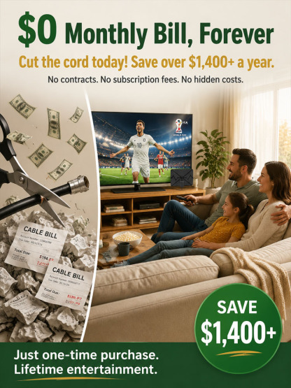 【Lifetime Free TV】OmniCast Pro™ -Indoor Digital TV Antenna- Zero monthly bills forever. 1000+ free local HD channels.