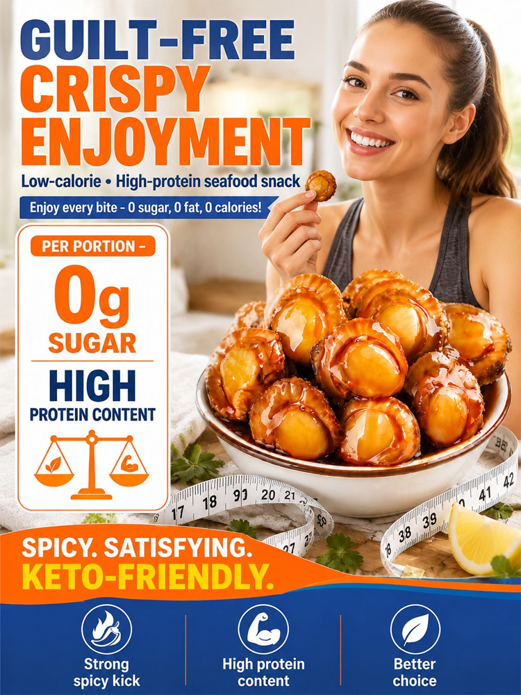 【Buy 1 Get 1 FREE】🦪✨Alaska Spicy Scallops | Natural Omega-3 Source, Keto Friendly Zero Guilt Seafood Snack