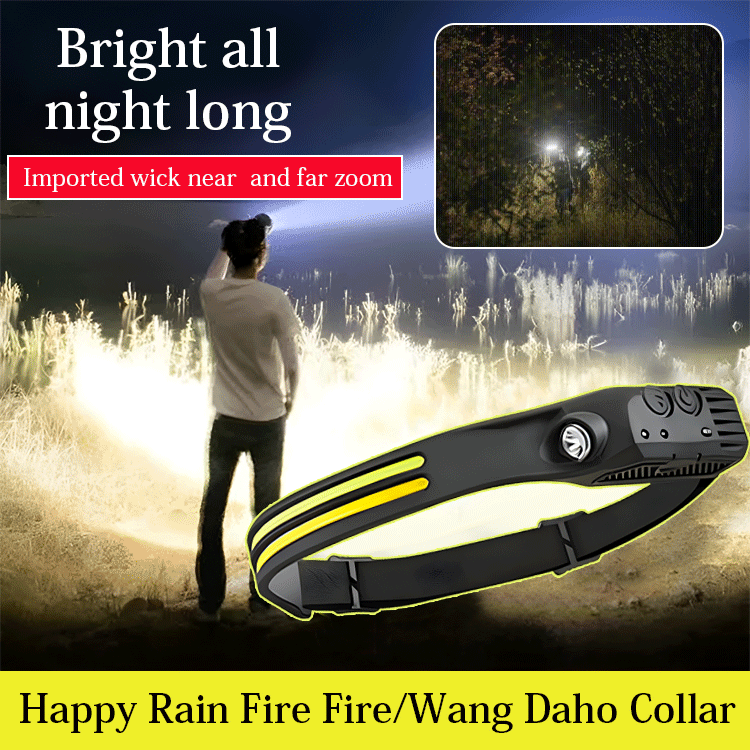 【Unmatched Brightness】BrightMax™ German-Fully Waterproof Headlamp- Illuminate 500 Sqm with Ease! Effortless On/Off with a Wave of Your Hand!