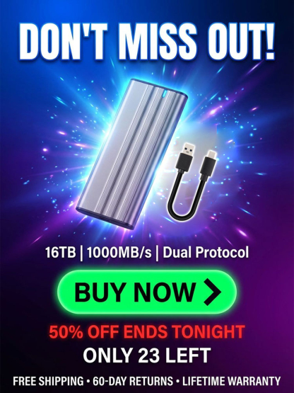 📱【Massive Storage】🛡️DataVault™ - NVMe NGFF SSD Portable Dual Protocol, No Monthly Fees！⚡1,000MB/s Transfer Speed！ 🏅Instant Connection for iPhone, Camera & Laptop！