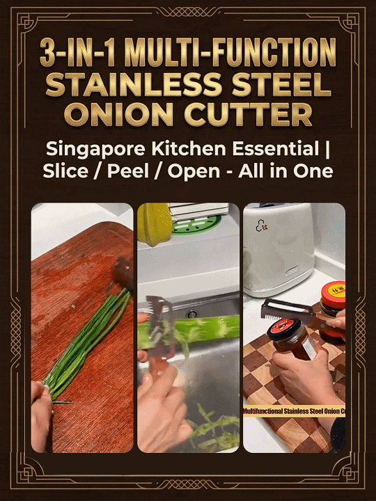 3-in-1 Multifunctional Stainless Steel Onion Cutter