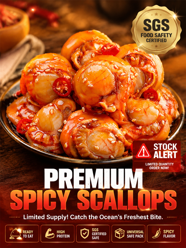 【Buy 1 Get 1 FREE】🦪✨Alaska Spicy Scallops | Natural Omega-3 Source, Keto Friendly Zero Guilt Seafood Snack