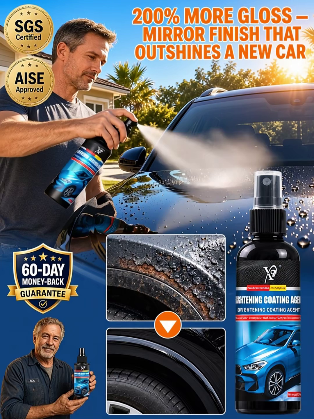 【8-Month Shield】Nano Car Paint Coating Agent - Blocks acid rain, bird droppings, UV & road salt🚗✨