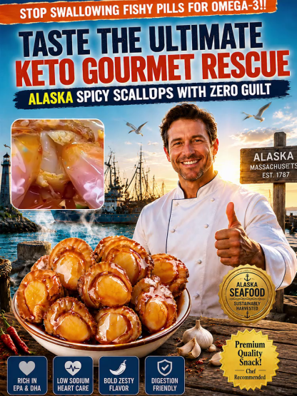 【Buy 1 Get 2 FREE】🦐✨Alaska Spicy Scallops | Natural Omega-3 Source, Keto Friendly Zero Guilt Seafood Snack
