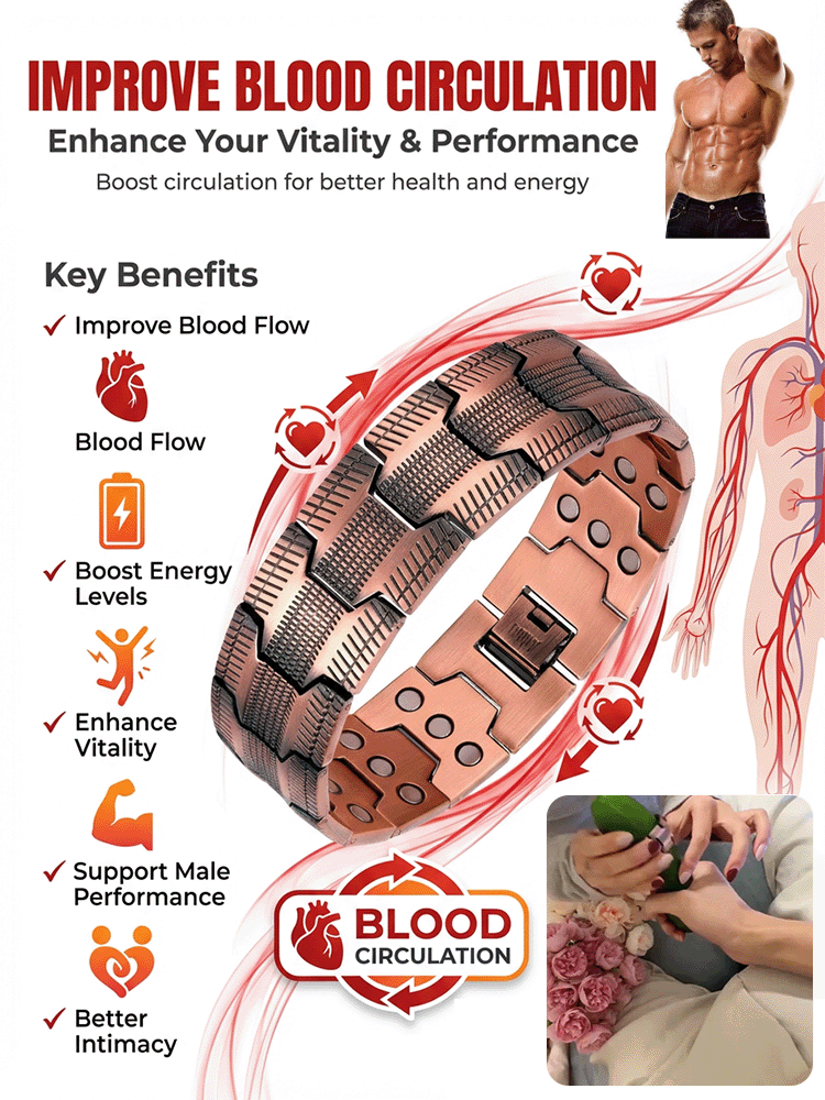 [Upgraded, Widened, Enhanced] Copper Magnetic Therapy Bracelet