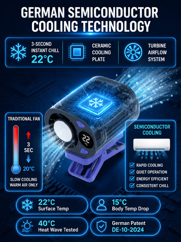 【3-in-1 Powerhouse】❄️TriCool Elite™ -16°C Blast in Seconds! Cooling + Airflow + Purification. Car, Home, Office, Camping!
