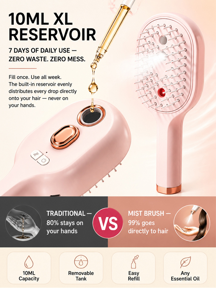 【3-Second Straight】✨SteamGlide Pro™ -Electric hair straightener with essential oil misting-Reduces breakage, promotes fuller-looking hair