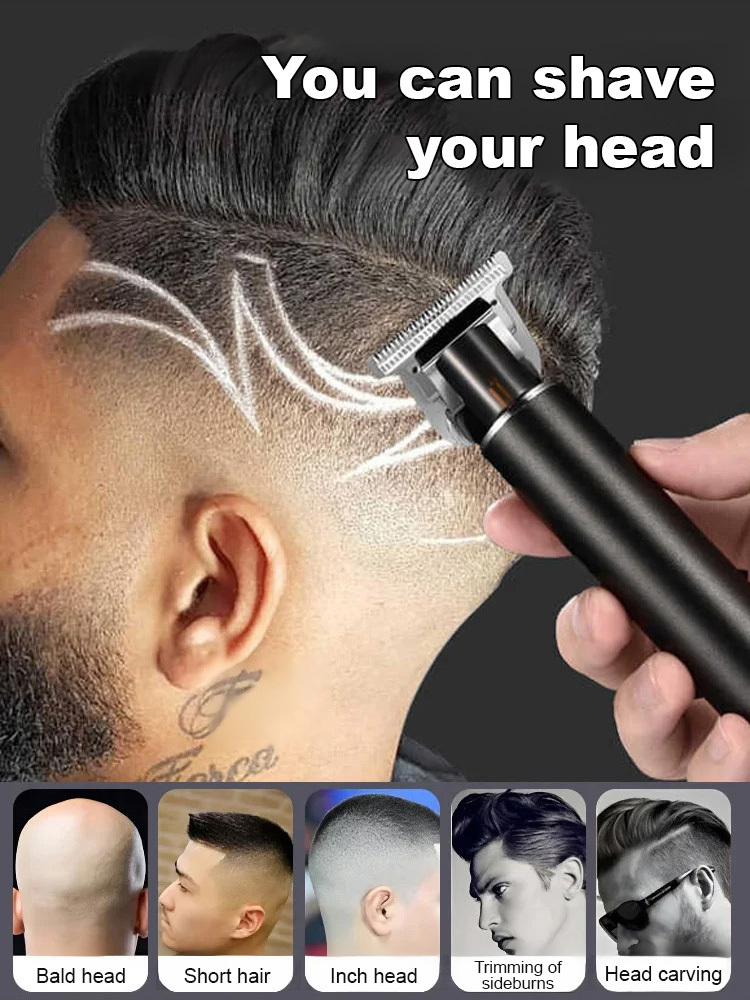 [Silent and no-stuck hair] Electric oil-cut carving hair clipper