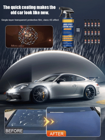 🌐Ultimate 5-in-1 Car Nano Coating Spray | Hydrophobic Ceramic Shield, Scratch Repair & High-Gloss Shine | Waterless Wash & UV Protection