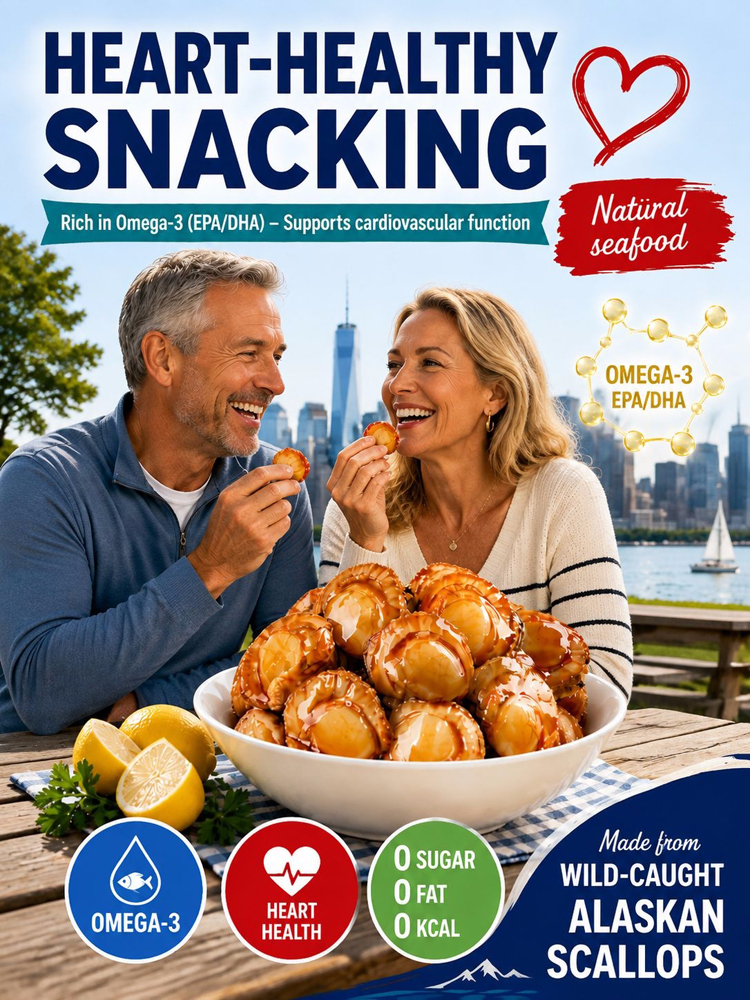 【Buy 1 Get 1 FREE】🦪✨Alaska Spicy Scallops | Natural Omega-3 Source, Keto Friendly Zero Guilt Seafood Snack