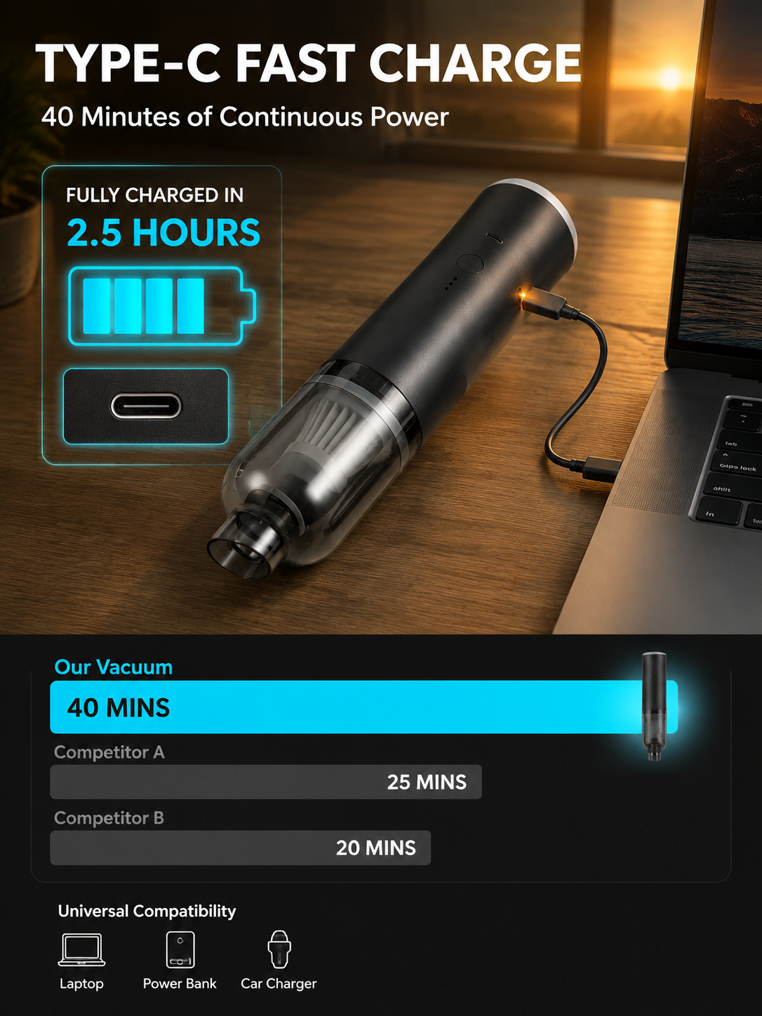 ⚡CleanPro™ 5-in-1 Vacuum & Blower - 3 Seconds to Dust-Free, 3 Minutes to Brand New!45,000Pa of Raw Power!