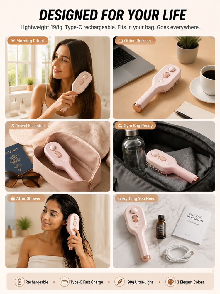 【3-Second Straight】✨SteamGlide Pro™ -Electric hair straightener with essential oil misting-Reduces breakage, promotes fuller-looking hair