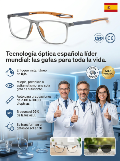 No eye exam needed • Lifetime use • Auto-focus from -10.00D-+10.00D — Multifocal sports glasses