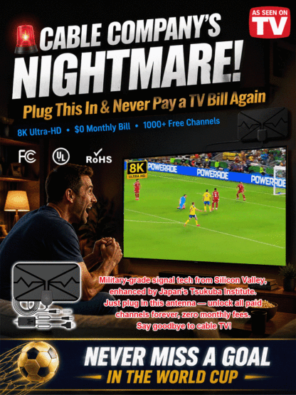 【Lifetime Free TV】OmniCast Pro™ -Indoor Digital TV Antenna- Zero monthly bills forever. 1000+ free local HD channels.