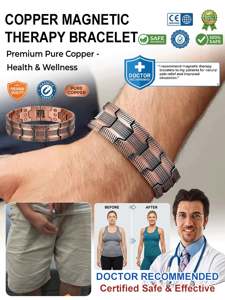 [Upgraded, Widened, Enhanced] Copper Magnetic Therapy Bracelet