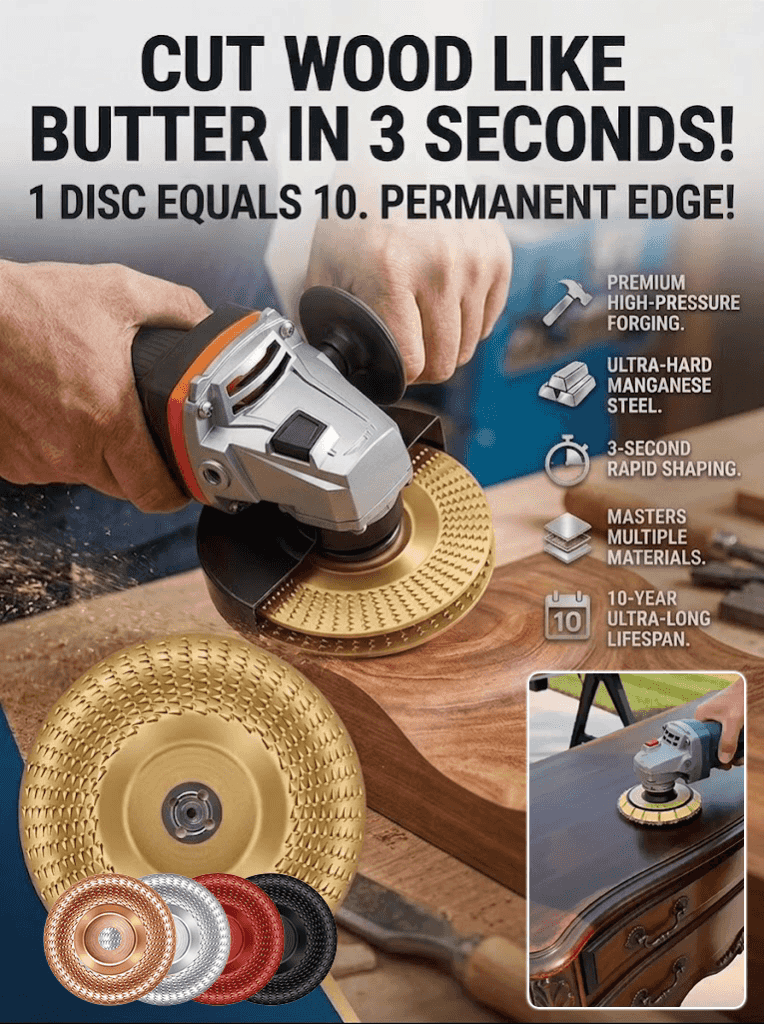 【12,000-Ton Forged】🛡️Kutzall Pro™ - High-Pressure Zero-Porosity Disc, Shatters Oak in 3 Seconds！Flat, Curved, Inclined—One Disc Replaces Rasps & Hundreds of Sandpaper Pads！