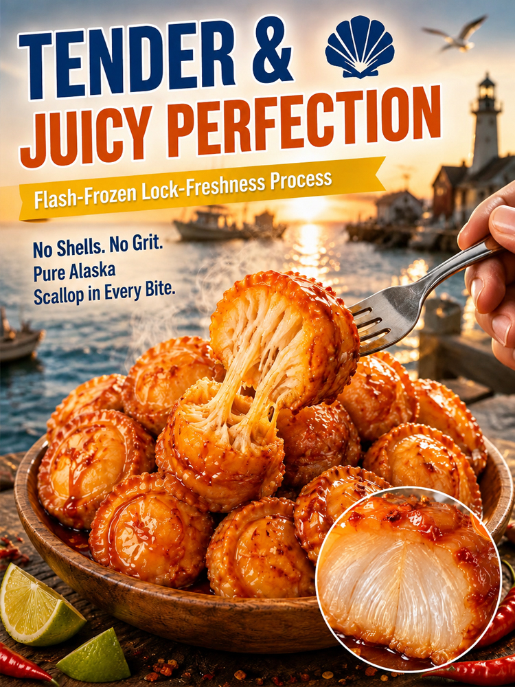 【Buy 1 Get 2 FREE】🦐✨Alaska Spicy Scallops | Natural Omega-3 Source, Keto Friendly Zero Guilt Seafood Snack