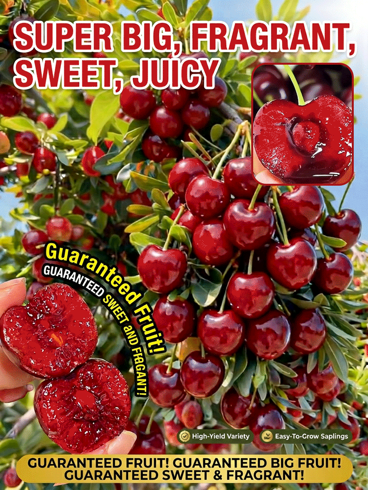 【No fruit, full refund】2-Year-Old Improved Early-Maturing Cherry Tree Saplings 🍒 | Fruits in First Year 🚀 | Self-Pollinating 🐝 | Suitable for Pots ✅ | Live Guarantee✅