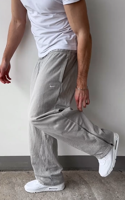 Side-zipped casual pants