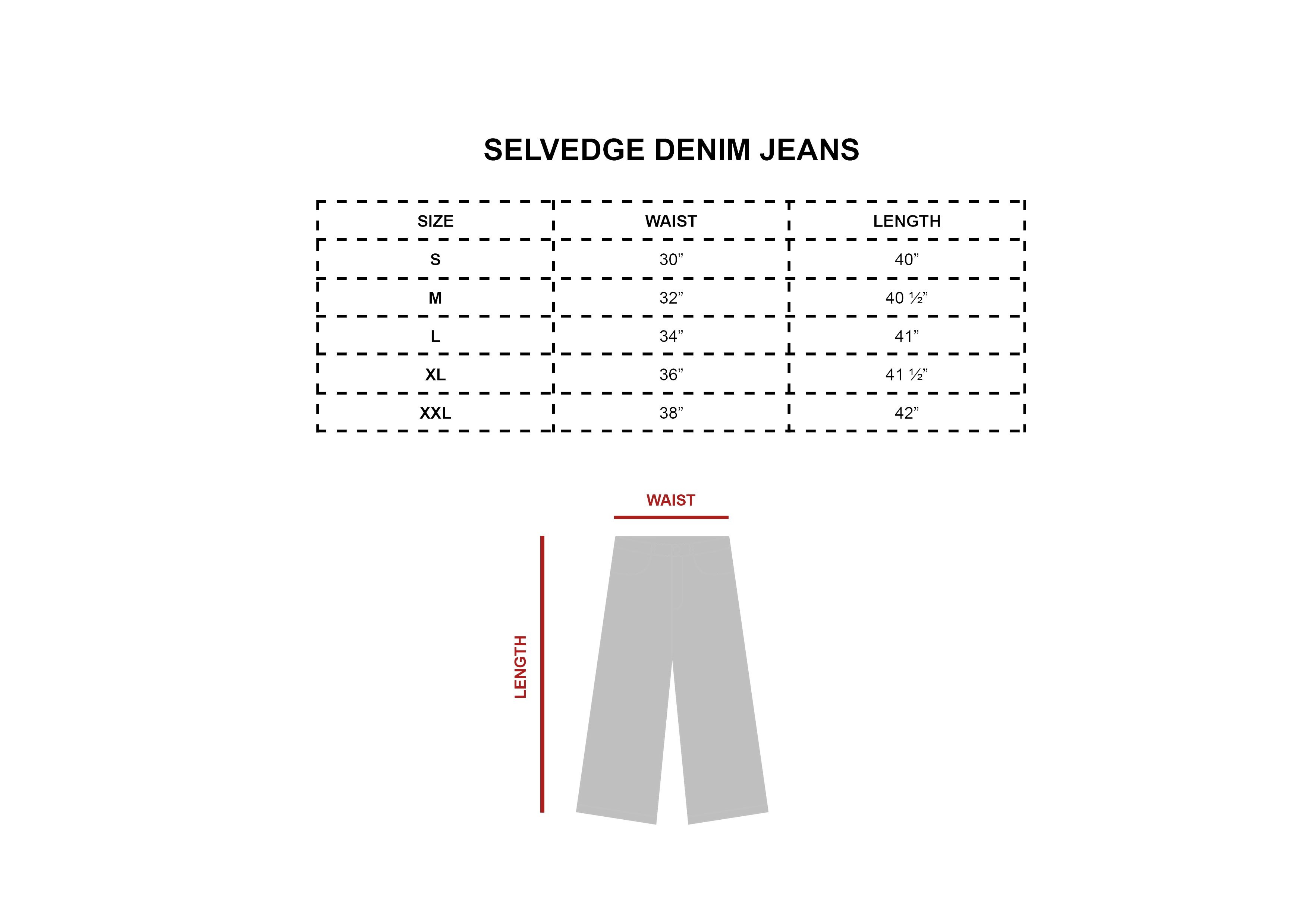 quad pocket selvedge denim jeans