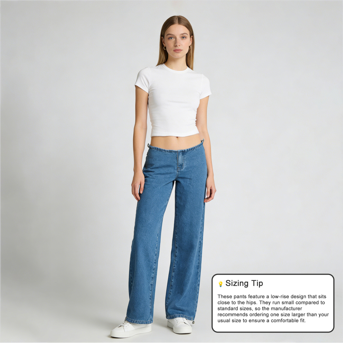 Pwest NYC Adjustable Low-Rise Wide-Leg Jeans 