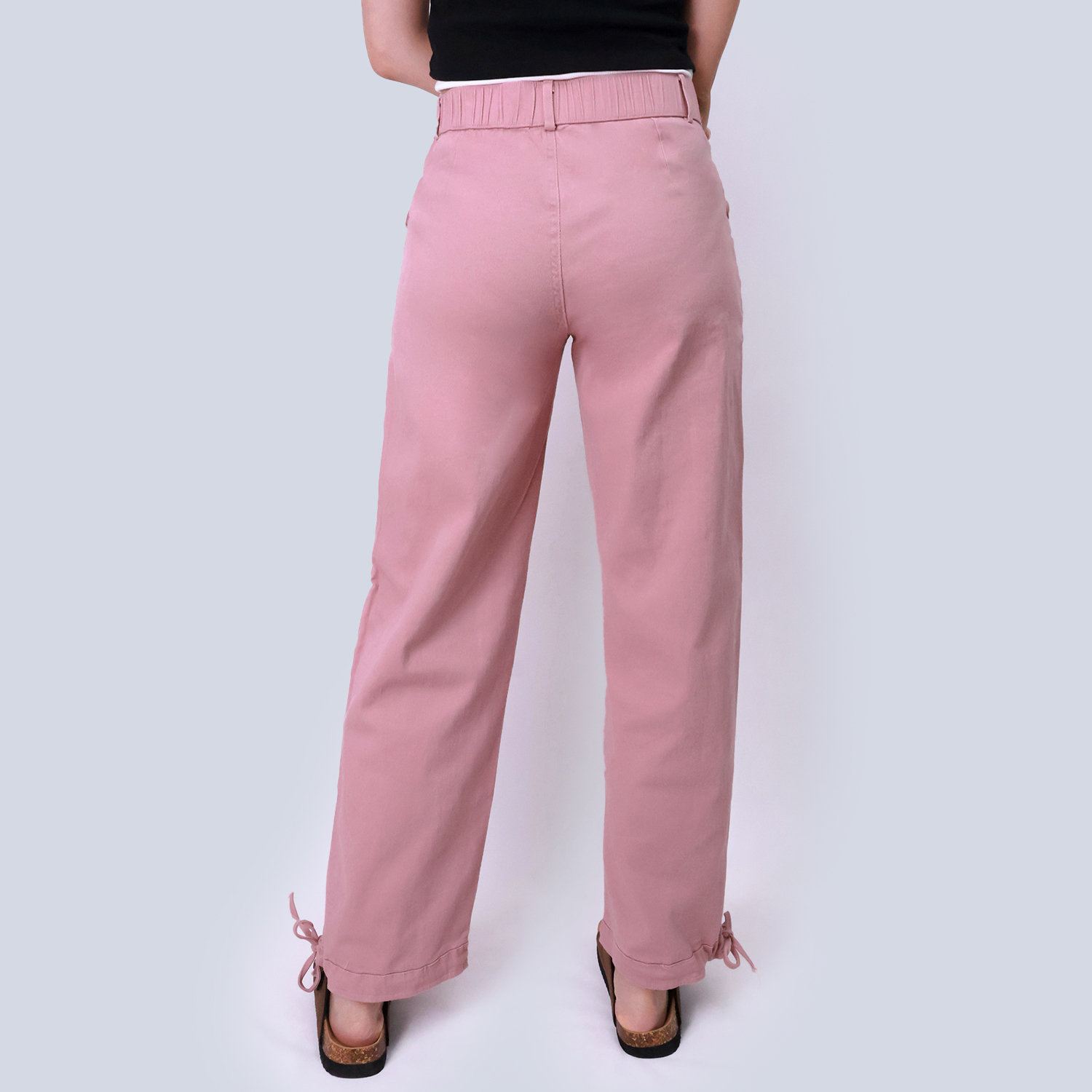 Pwest Stretchy mid-rise front pockets Comfortably loose ankle ties Lotus Tube Jeans