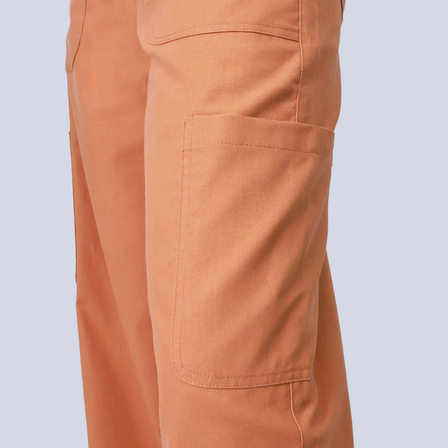 Pwest Women's Adjustable Stretchy Linen-Blend Wide-Leg Cargo Pant