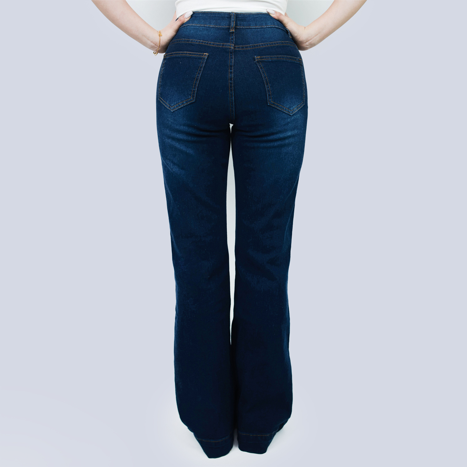 Pwest Women's High Waisted Stretch Tummy Lift Sculpt Flare Jeans