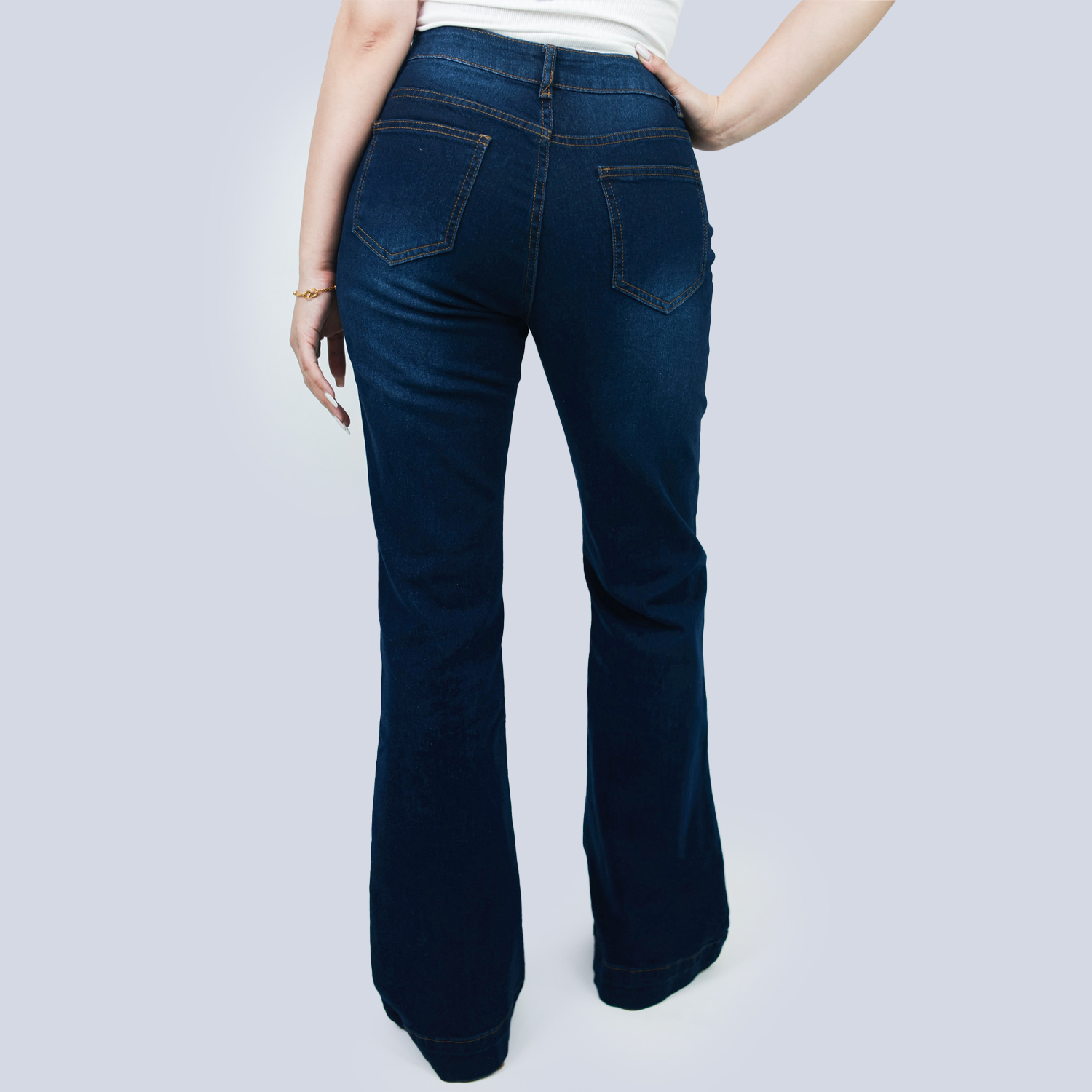 Pwest Women's High Waisted Stretch Tummy Lift Sculpt Flare Jeans