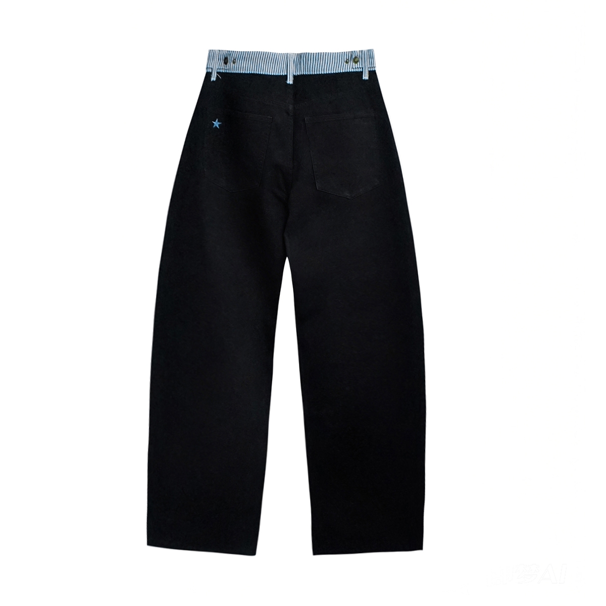 Pwest Jodie Adjustable Low-Rise Loose-Leg Jeans