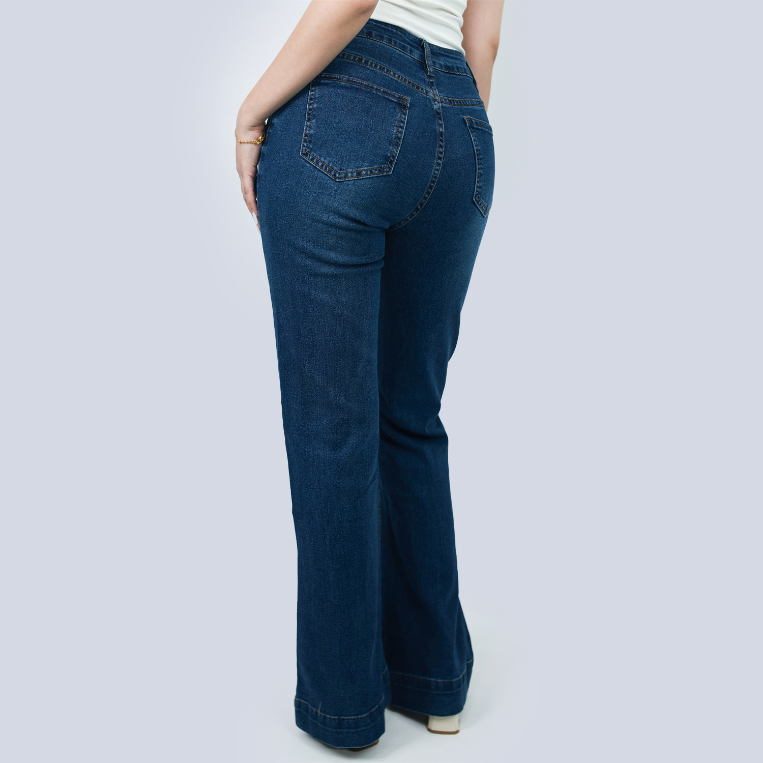 Pwest Women's High Waisted Stretch Tummy Lift Sculpt Flare Jeans