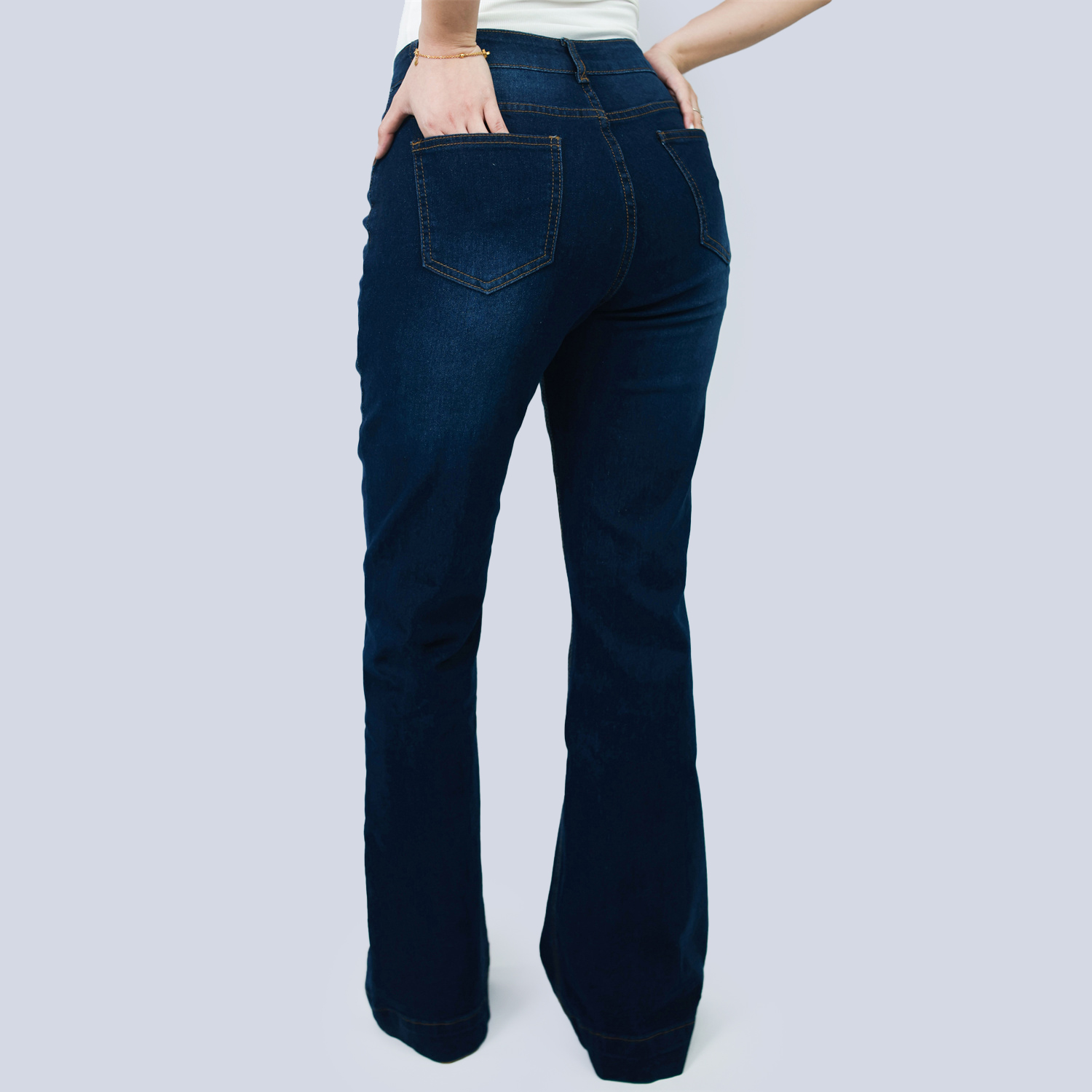 Pwest Women's High Waisted Stretch Tummy Lift Sculpt Flare Jeans