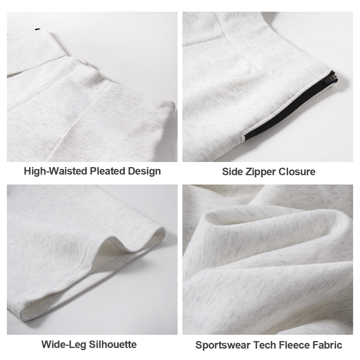 High-Waisted Pleated Sportswear Tech Fleece Pants