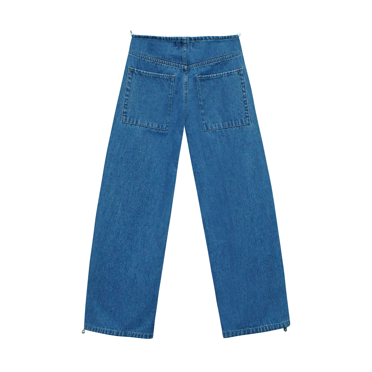 Pwest NYC Adjustable Low-Rise Wide-Leg Jeans 