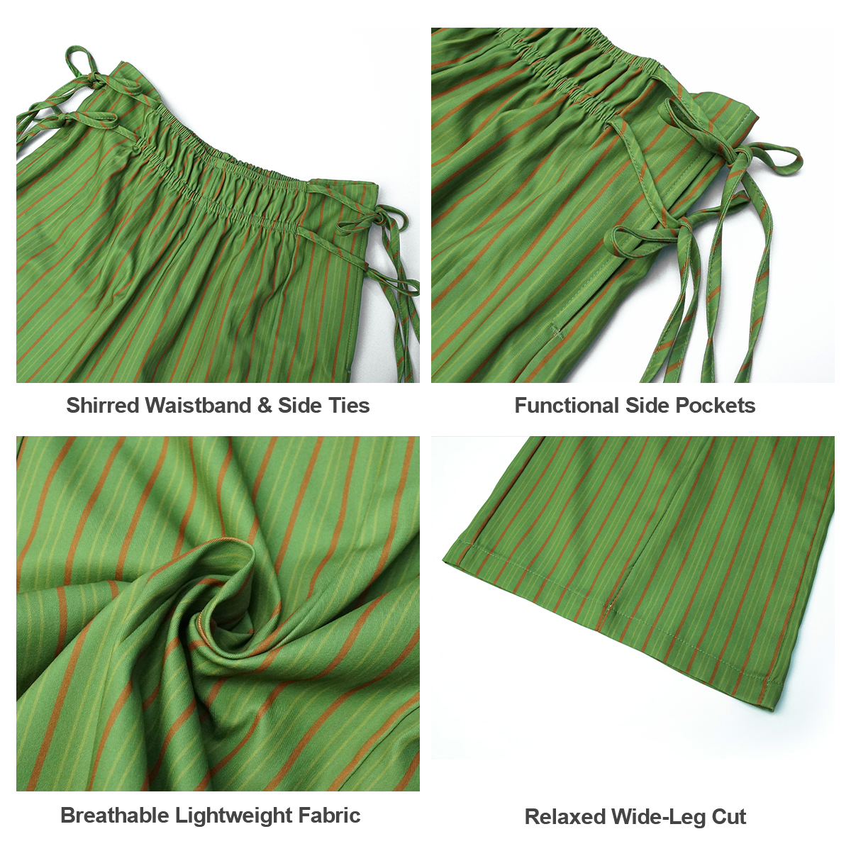 Pwest NYC Spring & Summer Sun Dazed Striped Pants
