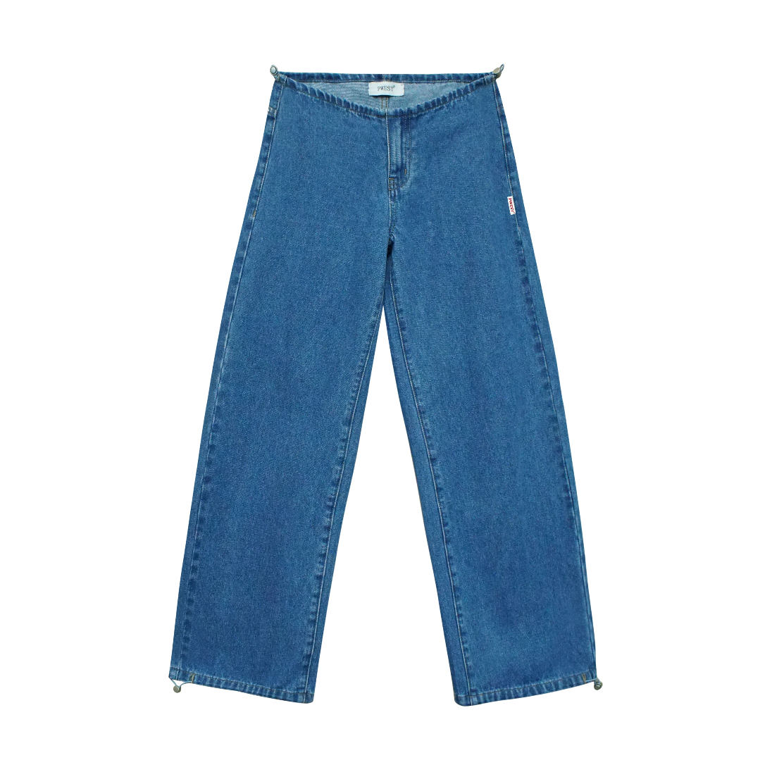 Pwest NYC Adjustable Low-Rise Wide-Leg Jeans 