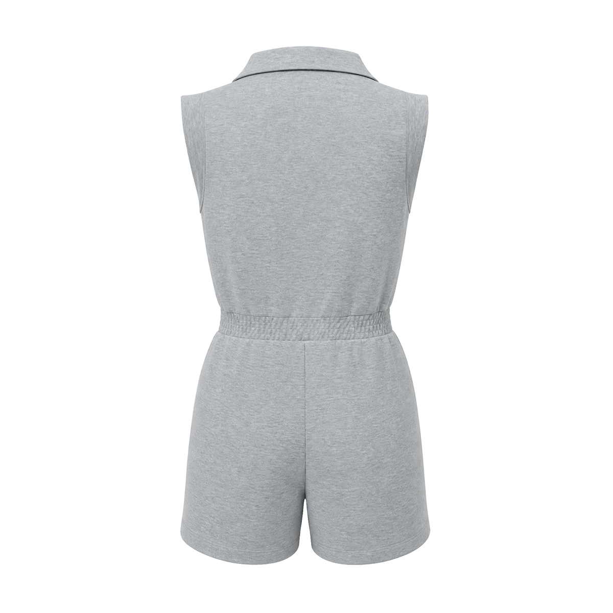 Pwest Women's Stretch Sleeveless Short Pocket KNIT Polo Romper