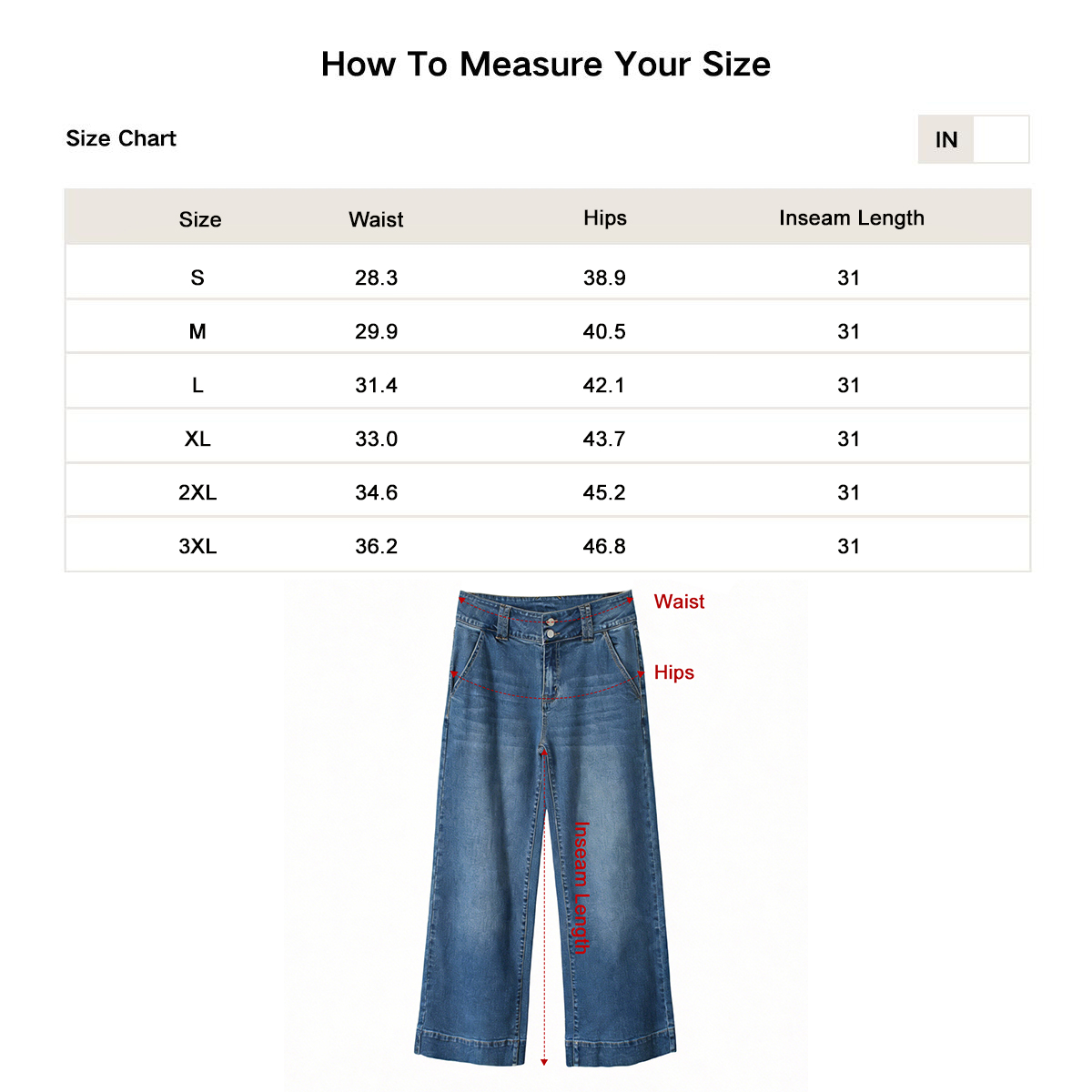 Pwest High Rise Double Button Wide Leg Jeans