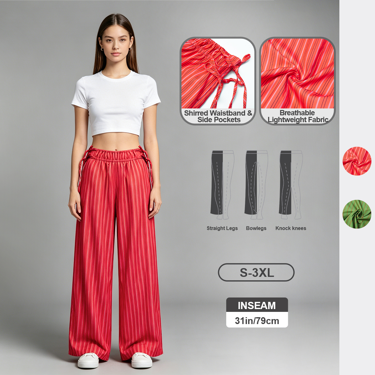Pwest NYC Spring & Summer Sun Dazed Striped Pants