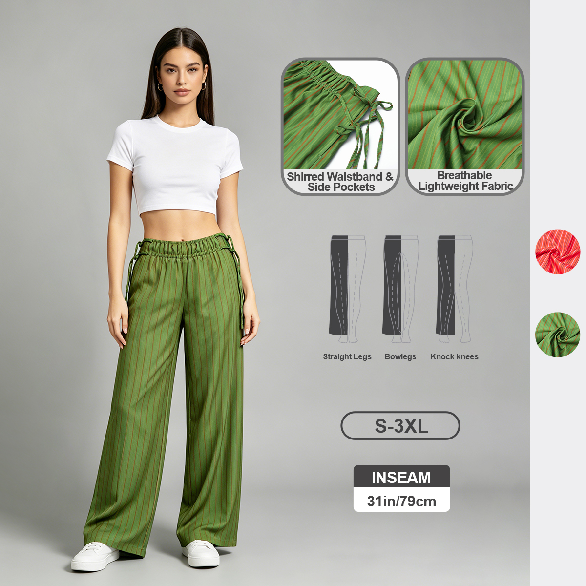 Pwest NYC Spring & Summer Sun Dazed Striped Pants