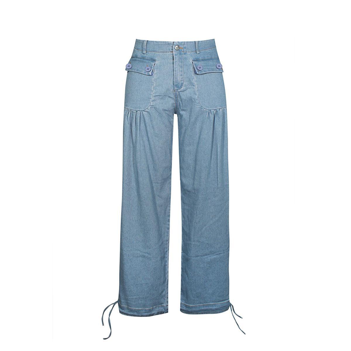 Pwest Front Pockets Lotus Tube Jeans