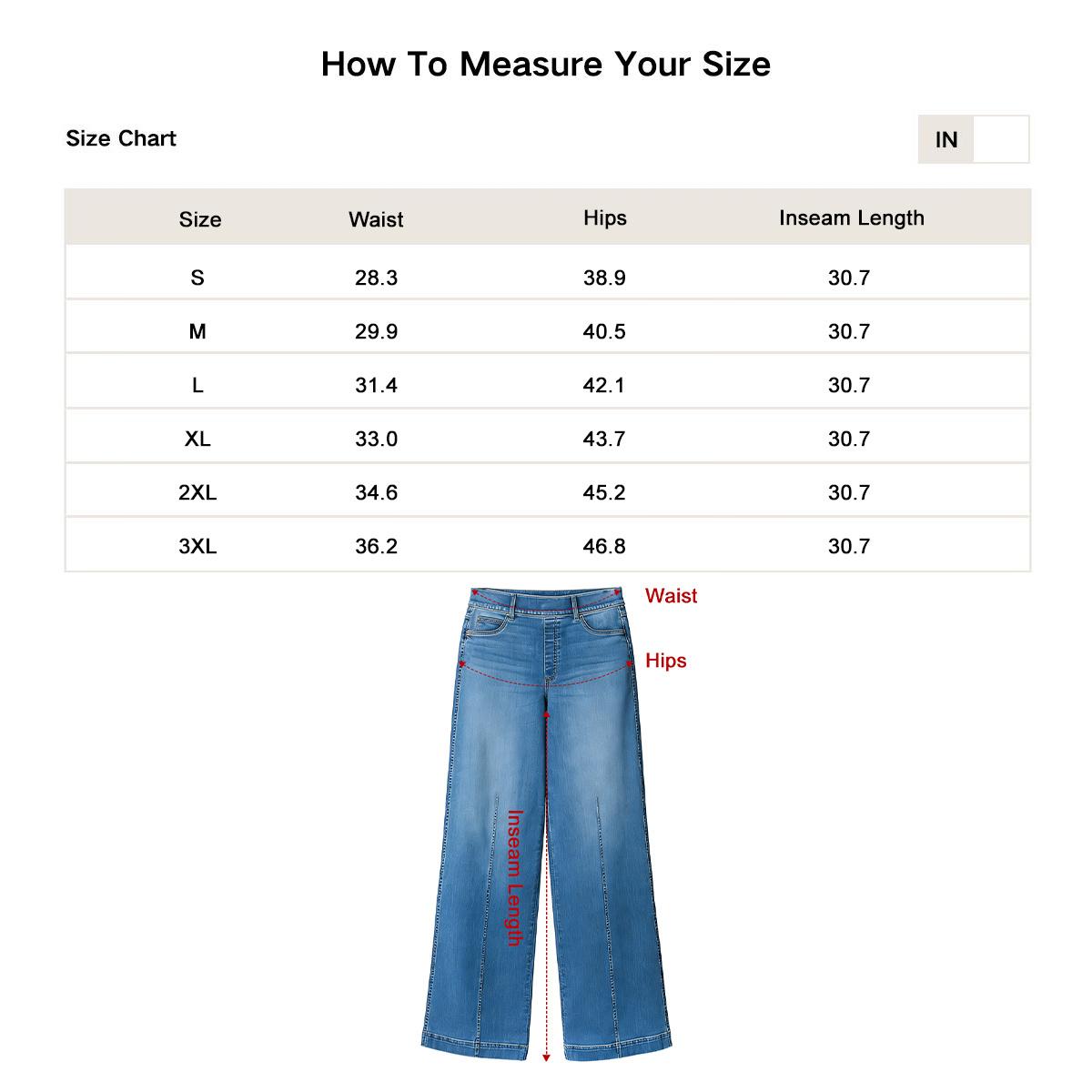 Pwest Seamed Front Pull-On Wide Leg Jeans