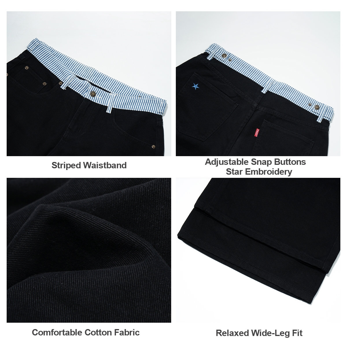 Pwest Jodie Adjustable Low-Rise Loose-Leg Jeans